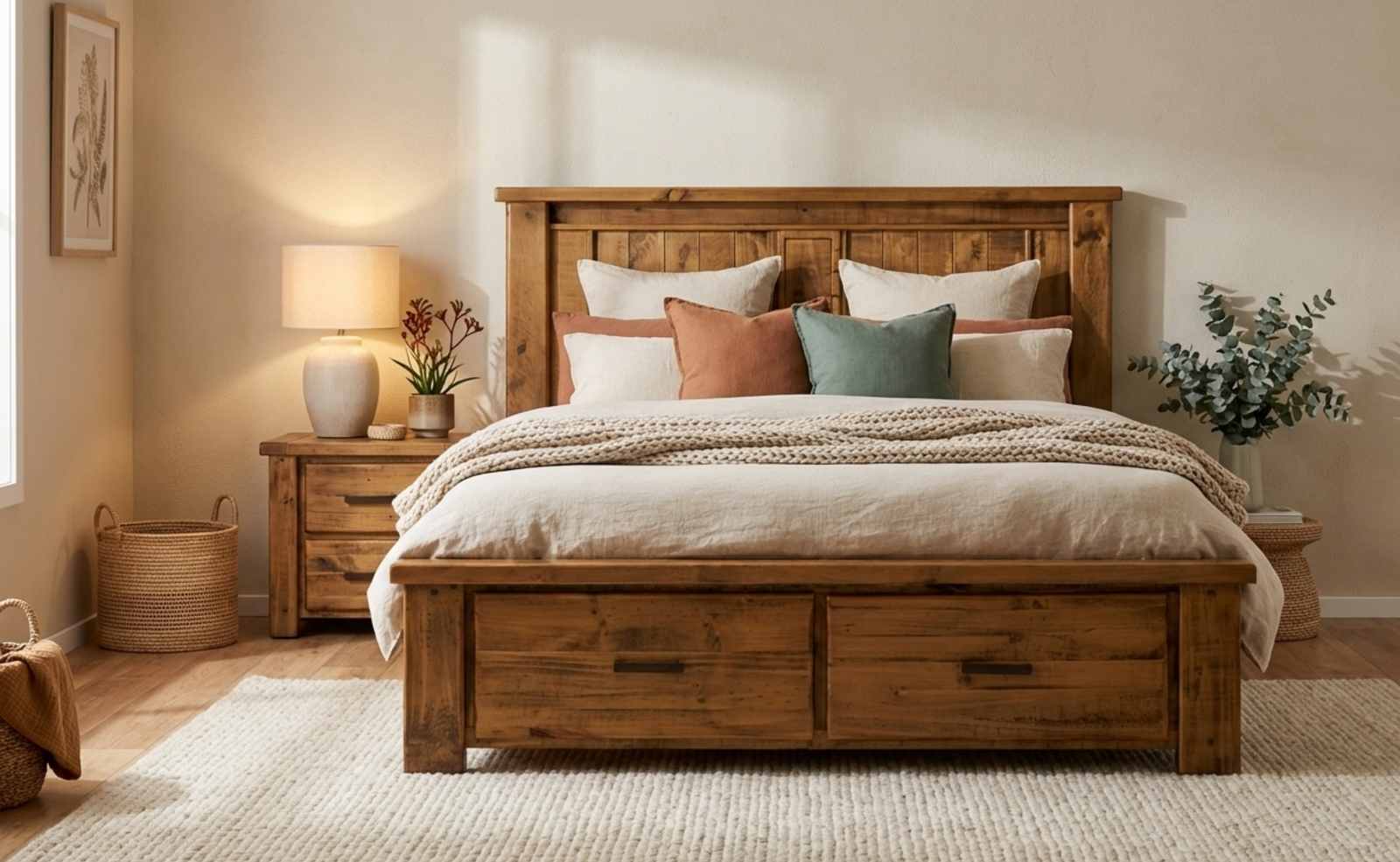 OutbackRusticPineKingBedwithStorageDrawers