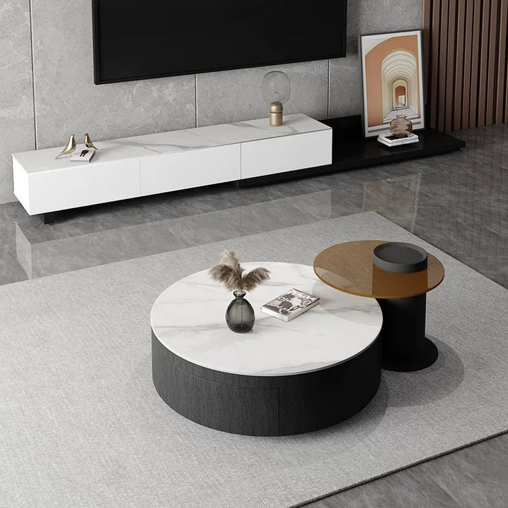 LuxeStone Sintered Marble Living Room Set - TV Unit & Coffee Table