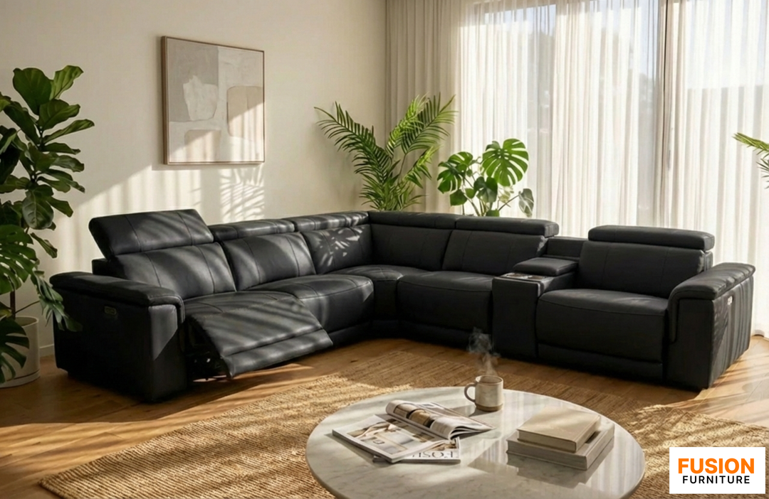 CENTRO THICK GENUINE LEATHER MODULAR ELECTRIC RECLINER