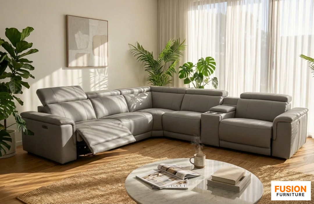 CENTRO THICK GENUINE LEATHER MODULAR ELECTRIC RECLINER