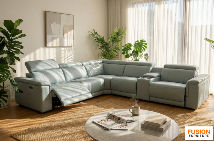 CENTRO THICK GENUINE LEATHER MODULAR ELECTRIC RECLINER