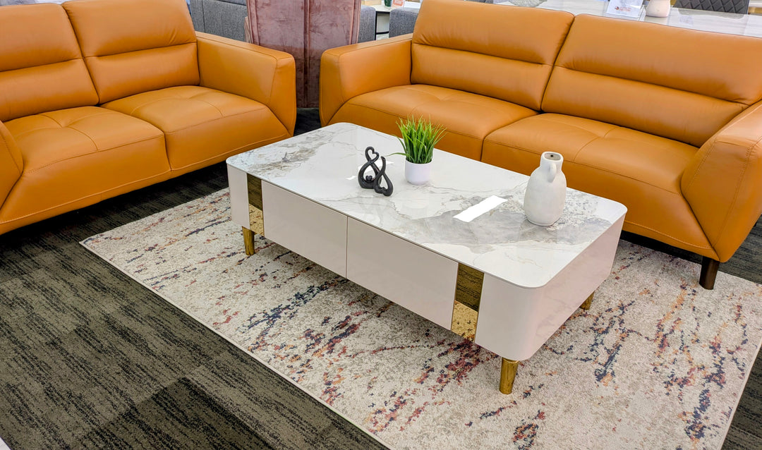 HUDSON Coffee Table - Sintered Stone with Drawers