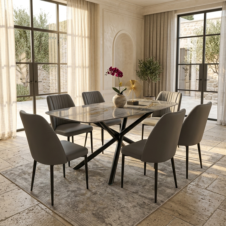 LILY Dining Table With 6 FREE Chairs