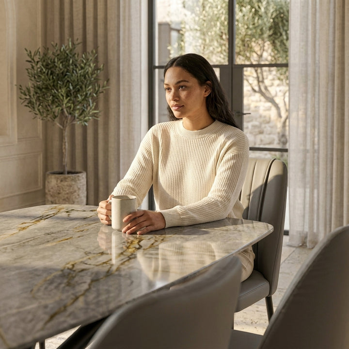 LILY Dining Table With 6 FREE Chairs