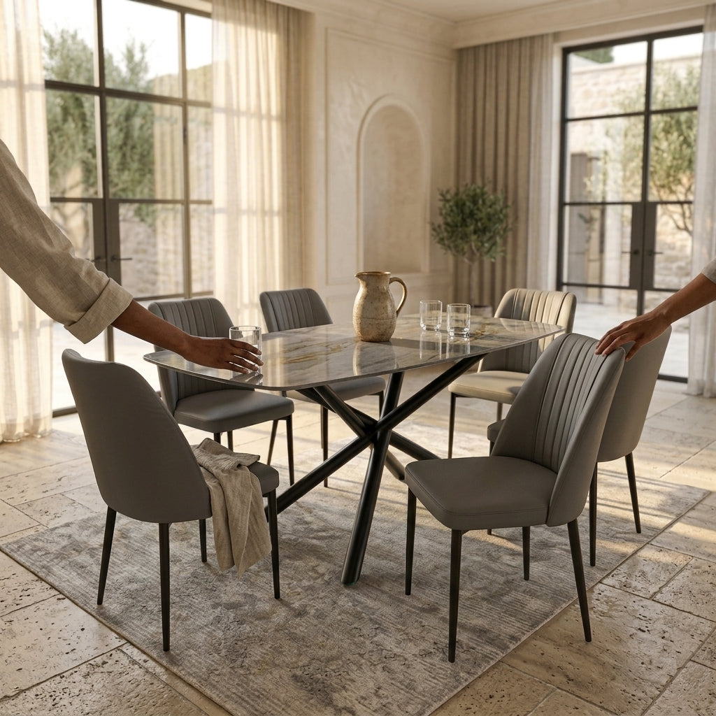 LILY Dining Table With 6 FREE Chairs
