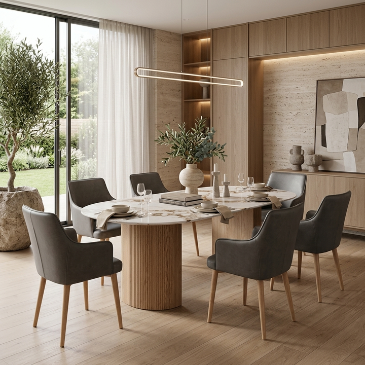 NOEL DINING Set W 6 FREE Chairs