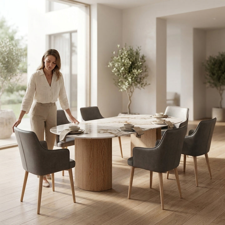 NOEL DINING Set W 6 FREE Chairs