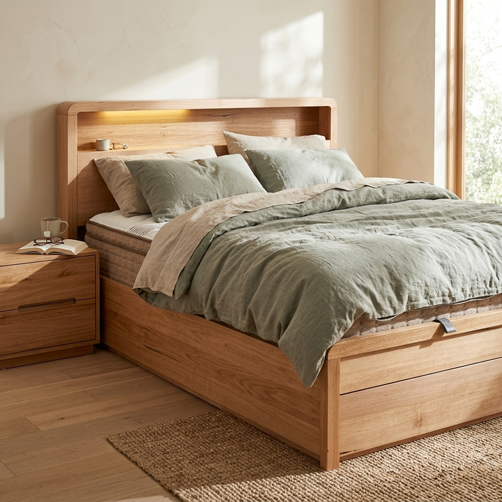EVEREST Wooden Bed W/ Storage