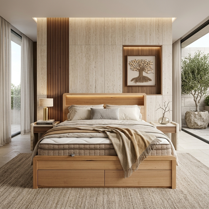 EVEREST Wooden Bed W/ Storage