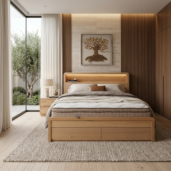 EVEREST Wooden Bed W/ Storage
