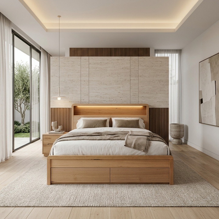 EVEREST Wooden Bed W/ Storage