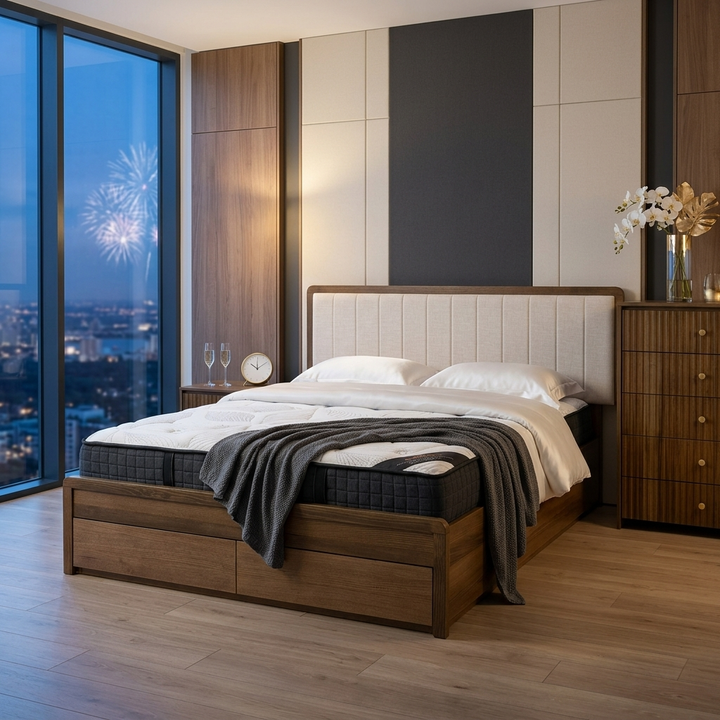 BARCELONA Wooden Bed W/ Storage