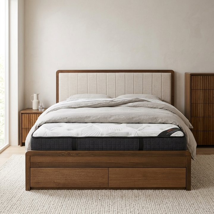 BARCELONA Wooden Bed W/ Storage