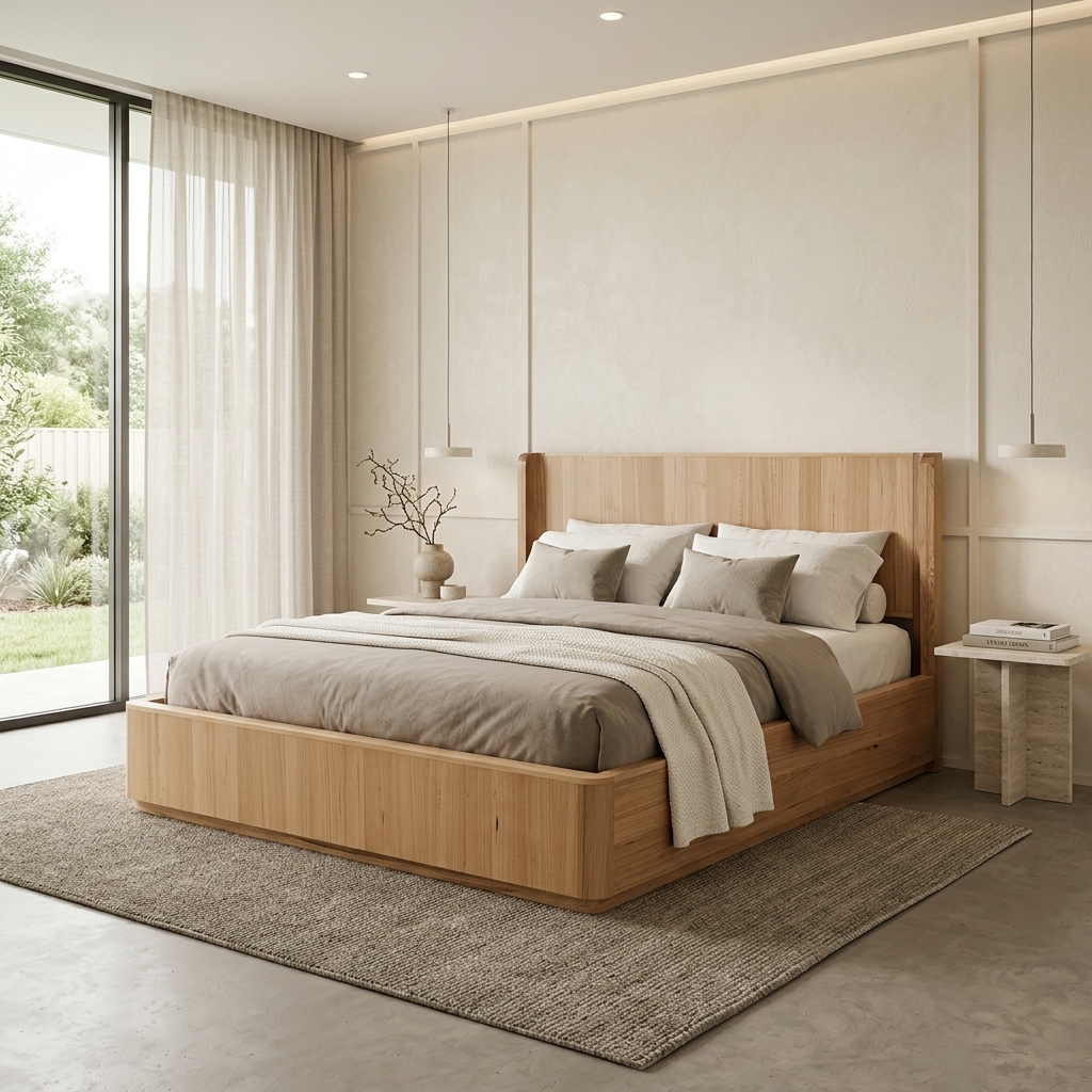 MARRAKESH Solid Messmate Wooden Bed W/ Gas lift Storage