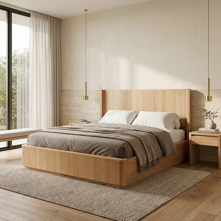 MARRAKESH Solid Messmate Wooden Bed W/ Gas lift Storage