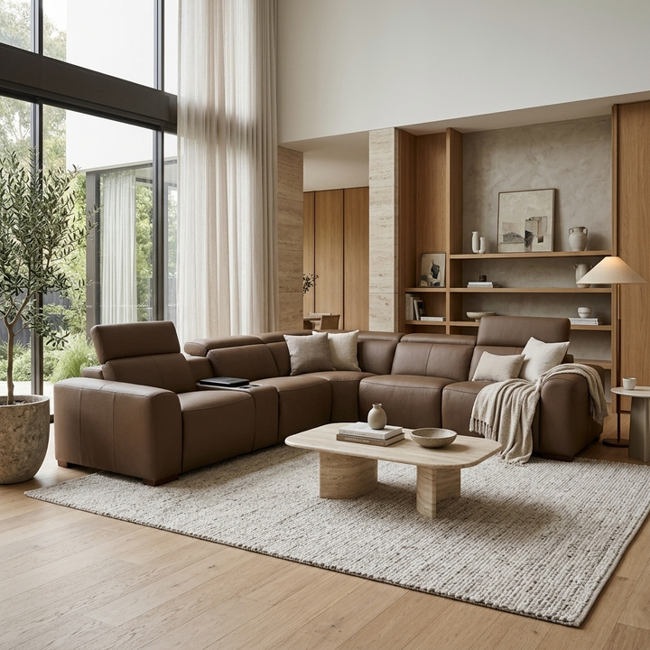 CASA NOBLE Modular Corner Lounge W/ Inbuilt Fridge