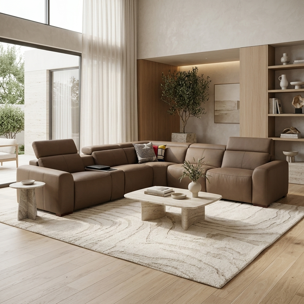 CASA NOBLE Modular Corner Lounge W/ Inbuilt Fridge