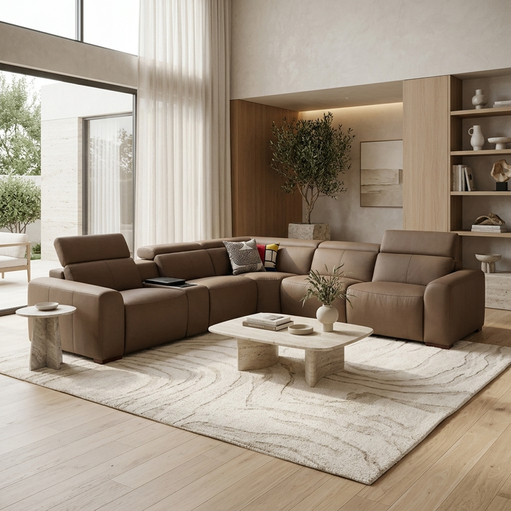 CASA NOBLE Modular Corner Lounge W/ Inbuilt Fridge