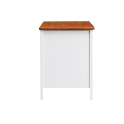 Fusion 2DRAWER BEDSIDE TABLE 42X53X55.5CM-WHT/MID BROWN