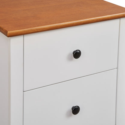 Fusion 2DRAWER BEDSIDE TABLE 42X53X55.5CM-WHT/MID BROWN