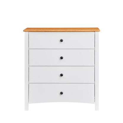 Fusion 4 DRAWER TALLBOY 42X90X95CM-WHT/MID BROWN
