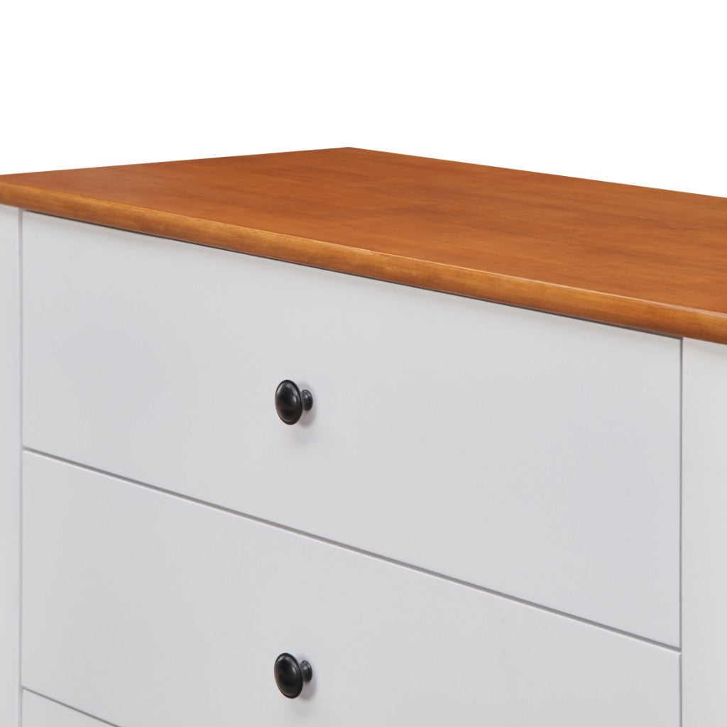 Fusion 4 DRAWER TALLBOY 42X90X95CM-WHT/MID BROWN