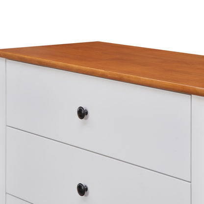 Fusion 4 DRAWER TALLBOY 42X90X95CM-WHT/MID BROWN