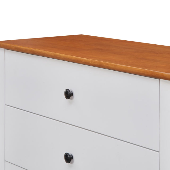 Fusion 4 DRAWER TALLBOY 42X90X95CM-WHT/MID BROWN