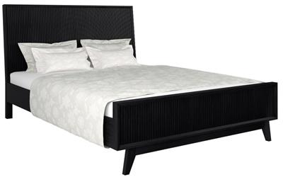 Ella Solid Acacia Queen Bed in Brushed Black