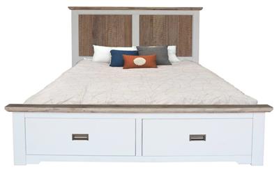 Folkestone King Bed with Storage Drawers & Acacia Timber