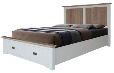 Folkestone King Bed with Storage Drawers & Acacia Timber