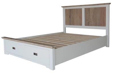Folkestone King Bed with Storage Drawers & Acacia Timber