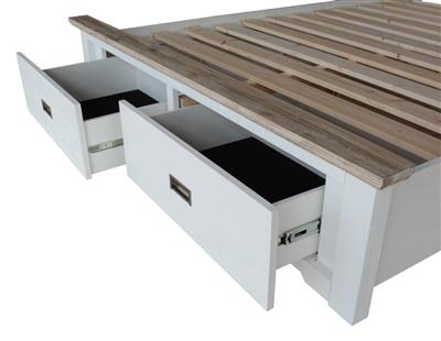 Folkestone King Bed with Storage Drawers & Acacia Timber
