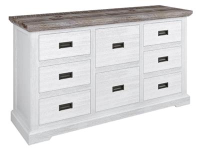 Folkestone Multi-Coloured Acacia Dresser with White Base