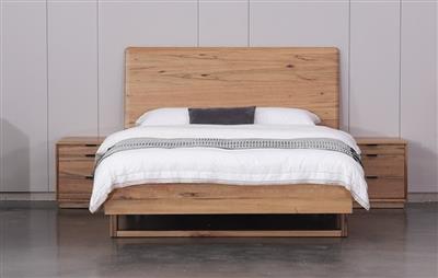 Galway Queen Bed in Natural Marri Timber